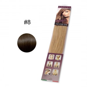 ΤΡΕΣΑ SEISETA WEFT HAIR EXTENSION 3 ΚΟΜΜΑΤΙΑ ΜΕ ΚΛΙΠΣ #8 ΦΥΣΙΚΗ 30gr