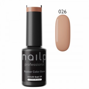 NAILP RUBBER COLOR BASE GEL SOAK OFF UV/LED #026 12ml NAILP RUBBER COLOR BASE GEL SOAK OFF UV/LED #026 12ml